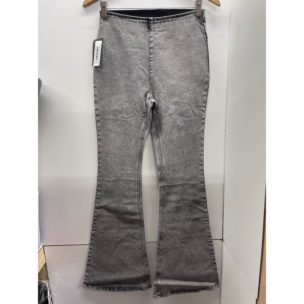 Oli & Hali Grey Acid Wash Pull On Flare Jeans Size S NWT